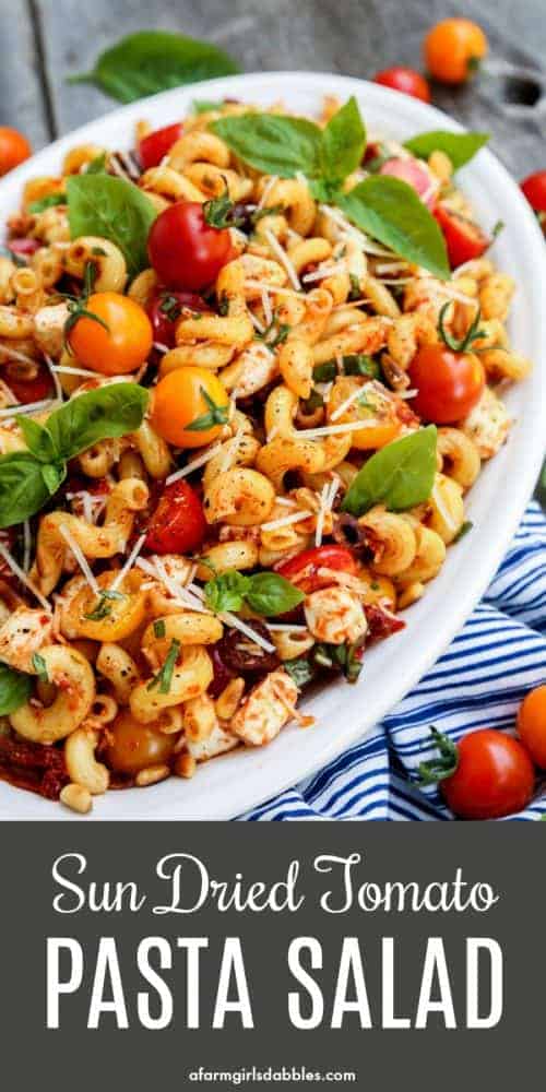 pinterest image of Sun Dried Tomato Pasta