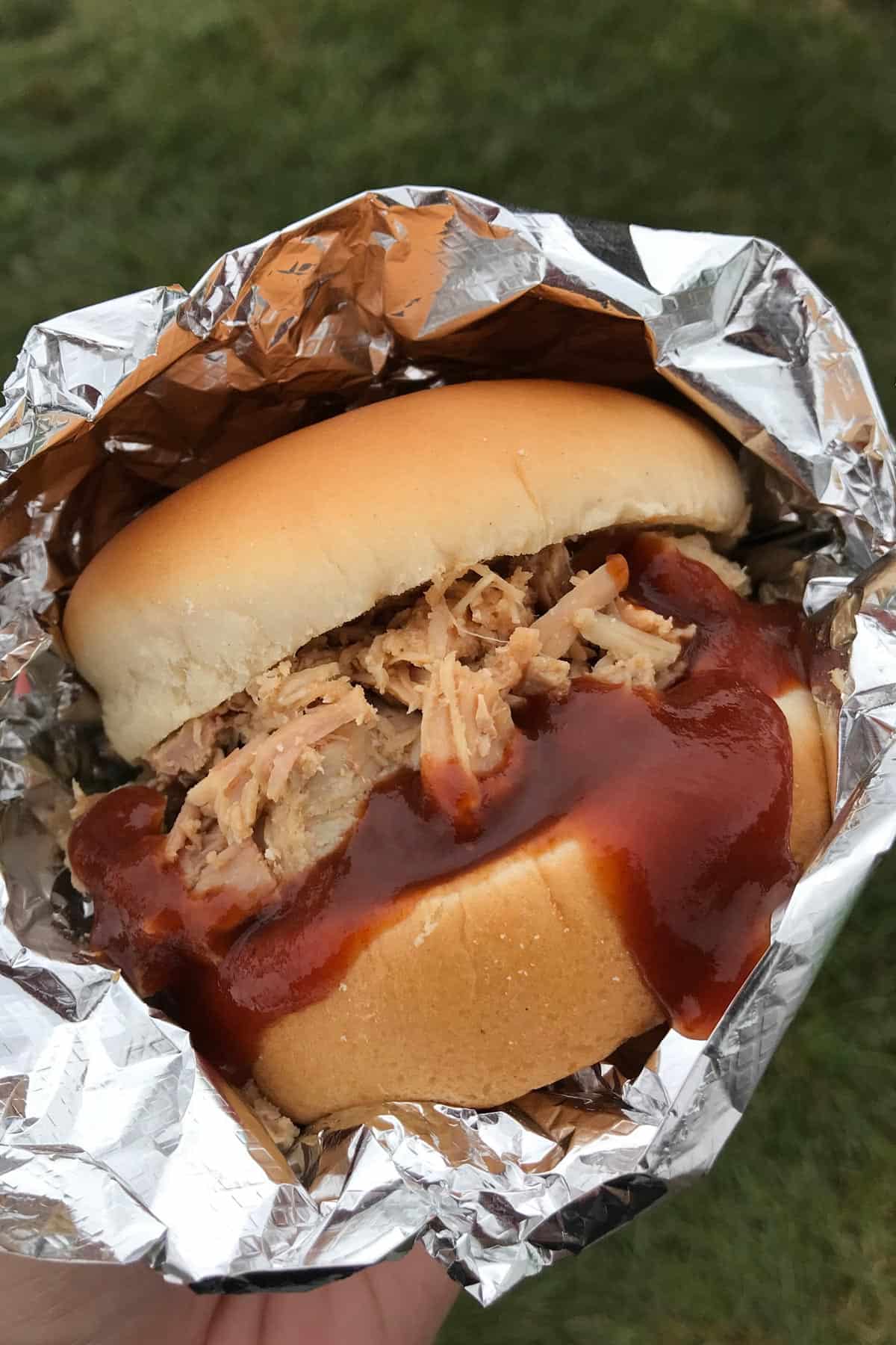 giant turkey sandwich with bbq sauce