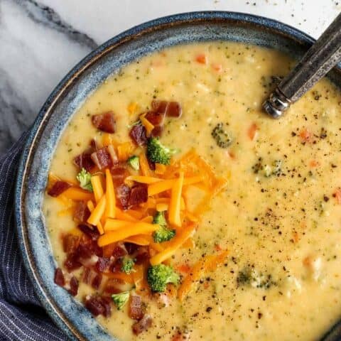 Broccoli Cheddar Soup Loaded with Vegetables