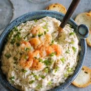 bowl of cold shrimp dip