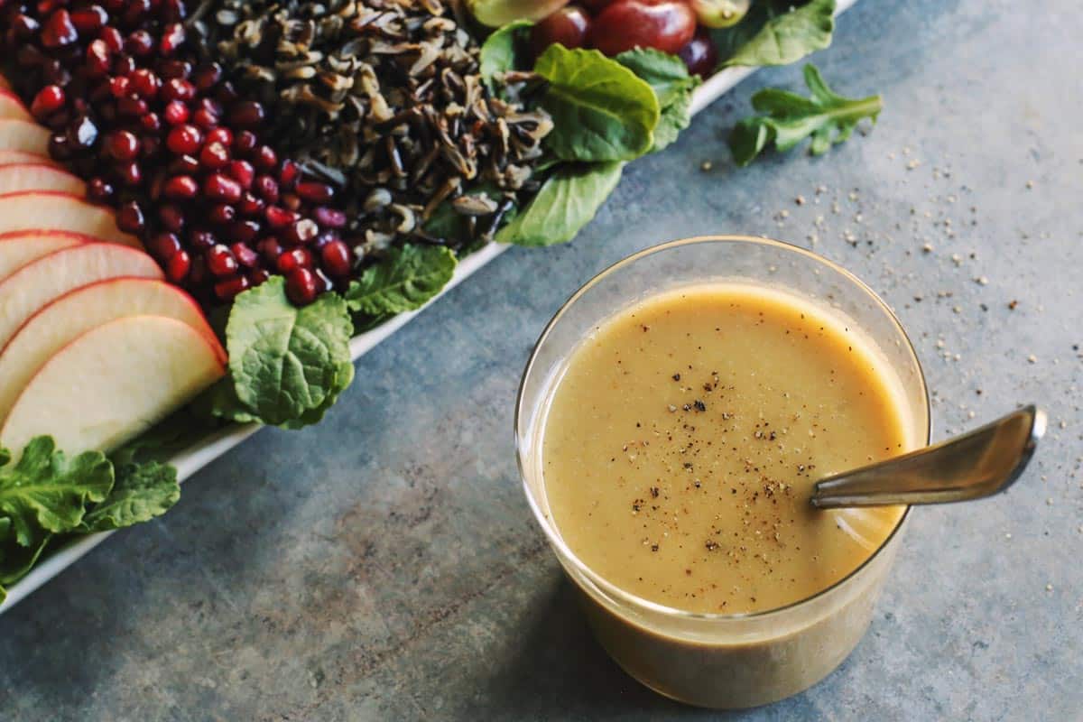 jar of homemade dressing