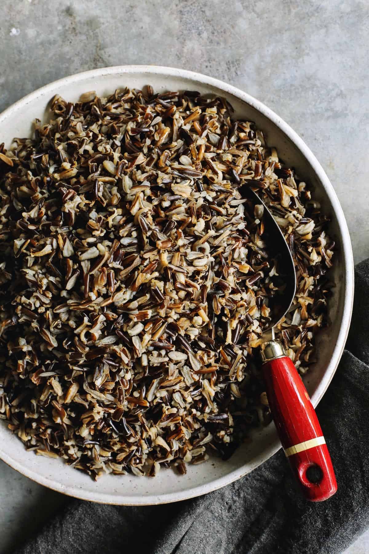 wild rice in a bowl