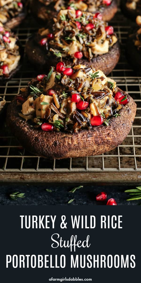 pinterest image of a Stuffed Portobello Mushroom