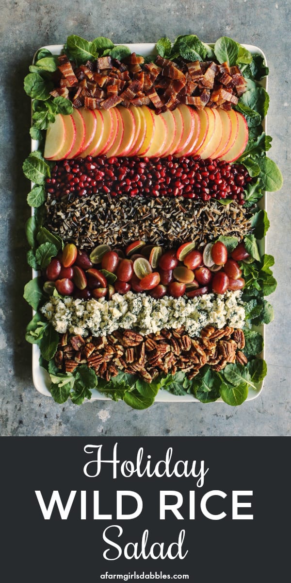 pinterest image of Holiday Wild Rice Salad