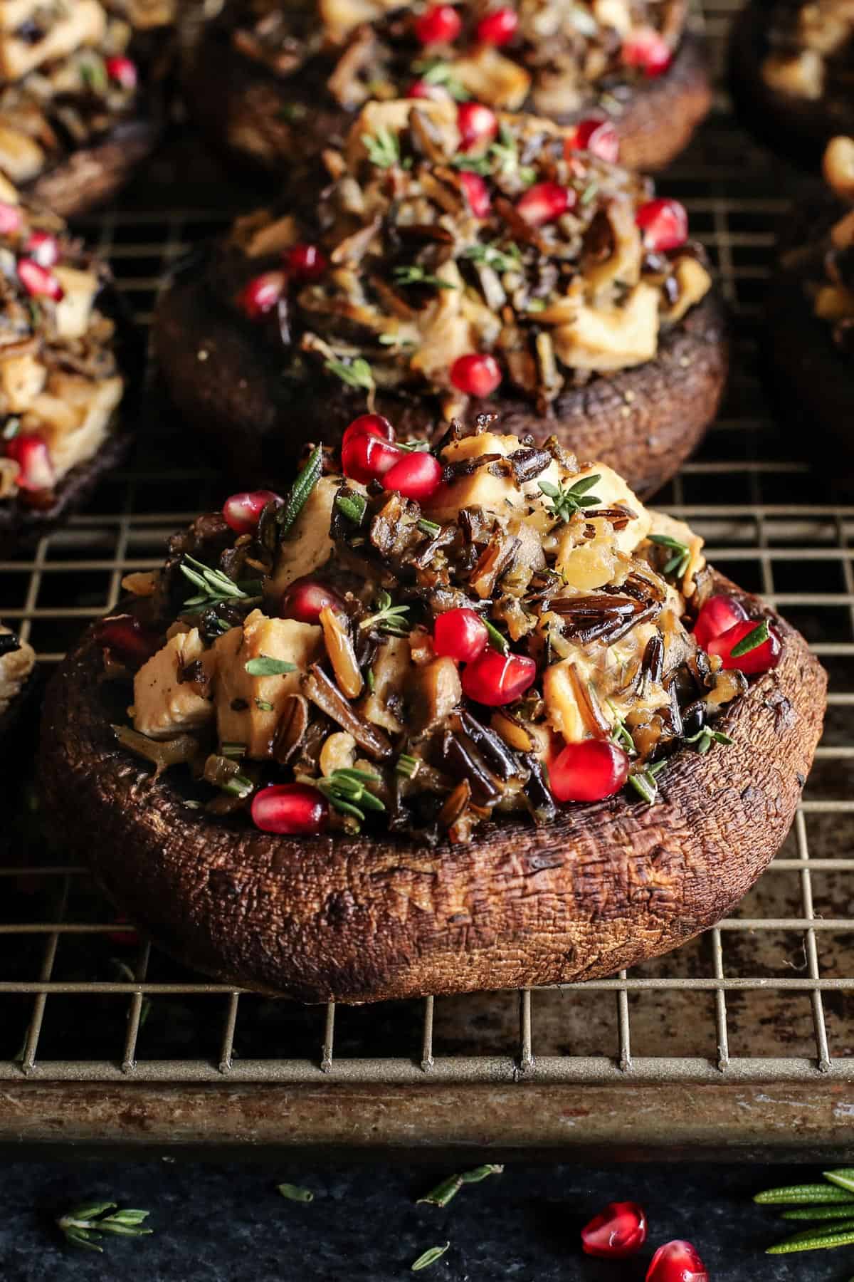 Turkey Wild Rice Stuffed Portobello Mushrooms