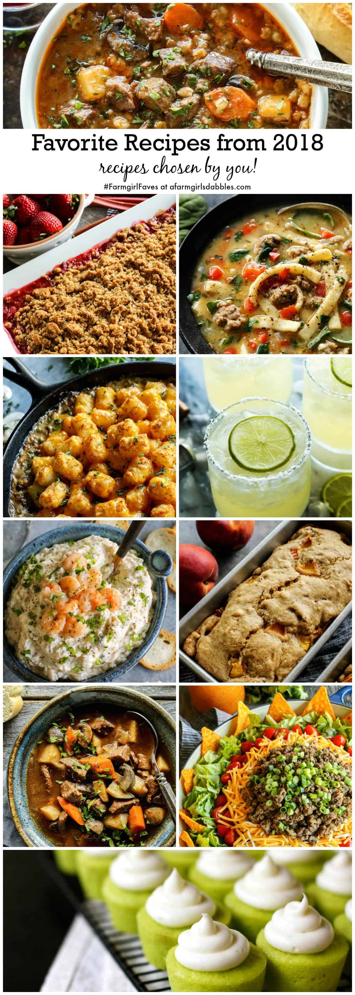 collage of Favorite Recipes from 2018 chosen by readers