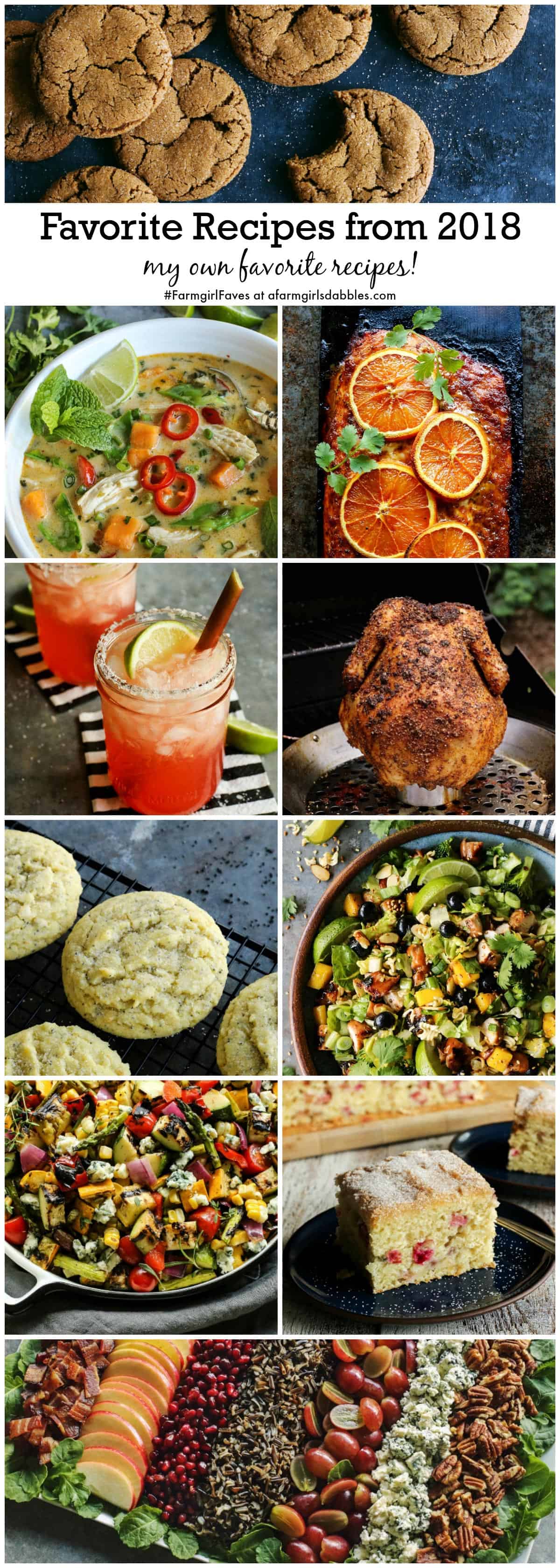 collage of Favorite Recipes from 2018 chosen by Brenda/author