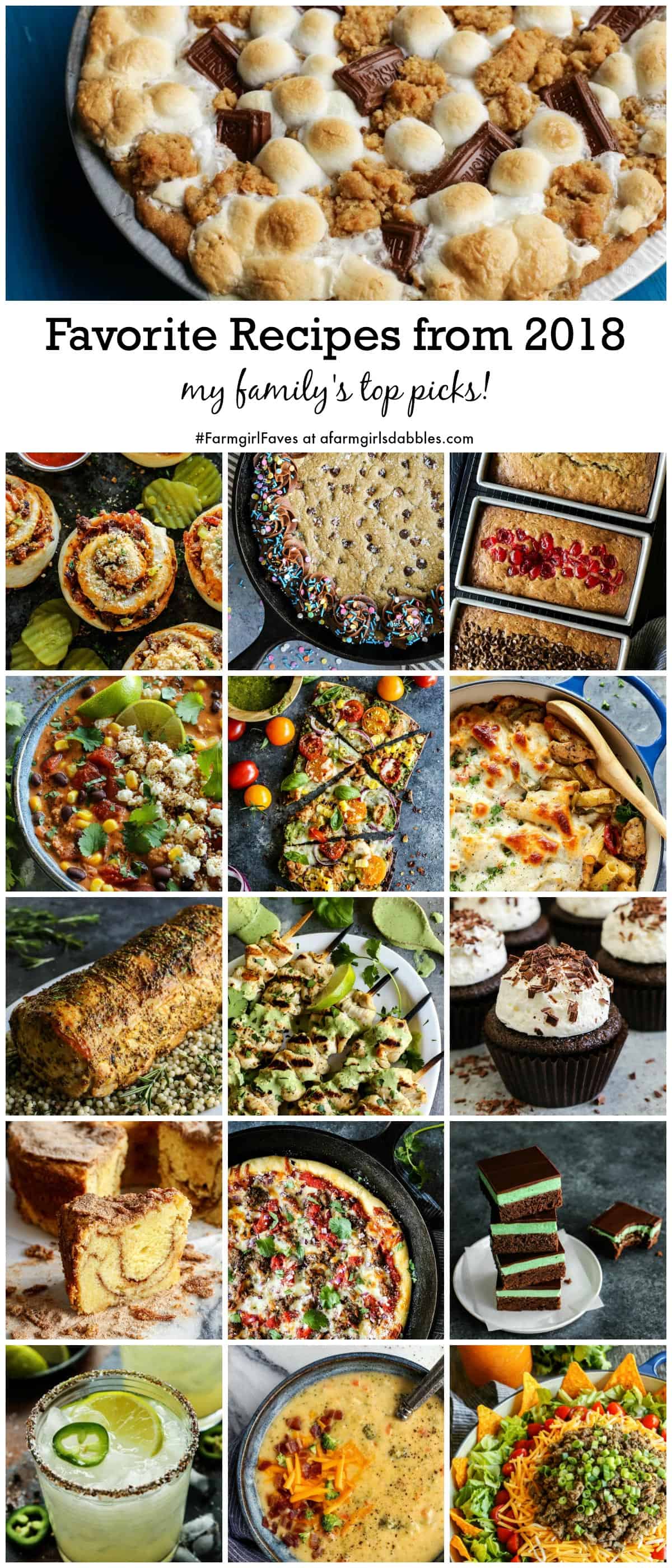 collage of Favorite Recipes from 2018 chosen by my (Brenda's) family