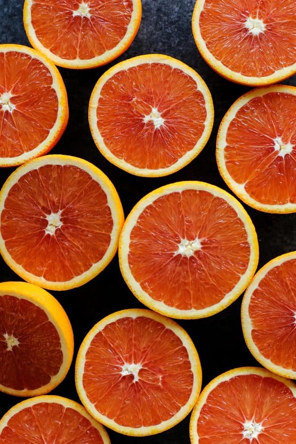 Cara Cara oranges sliced in half