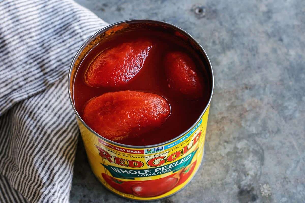 a can of Red Gold tomatoes 