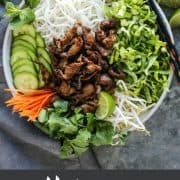 pinterest image of Noodle Salad with Pork