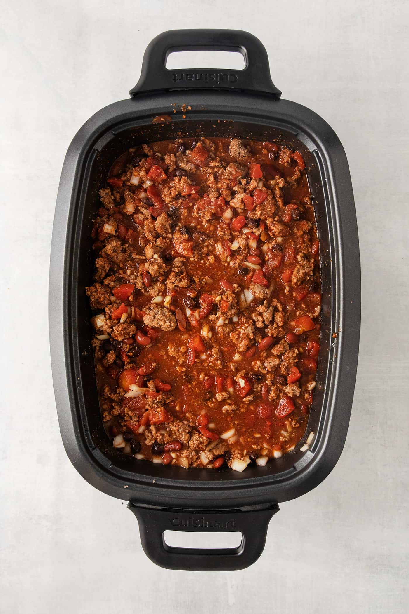 Beef chili in the slow cooker