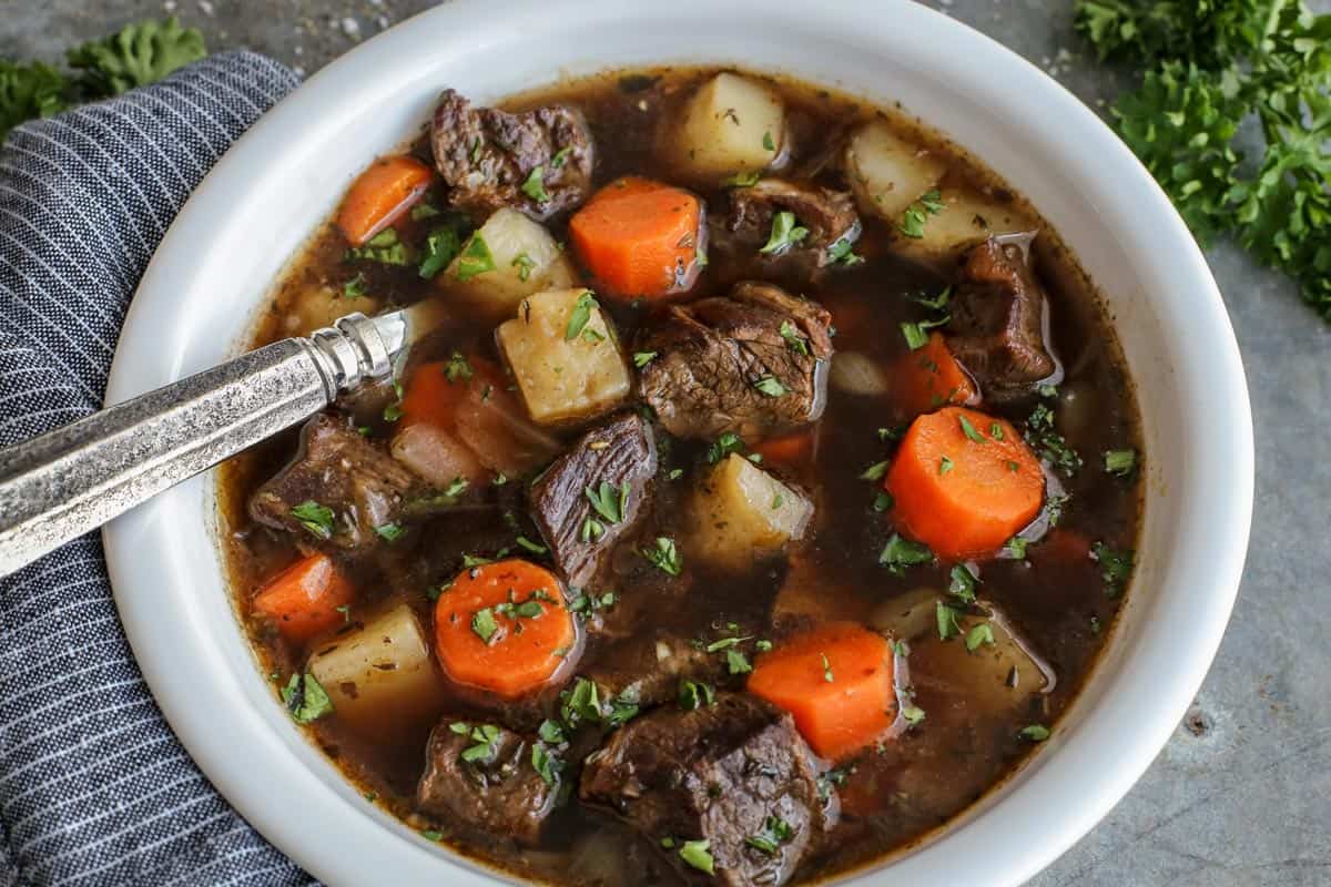 bowl of irish beef stew