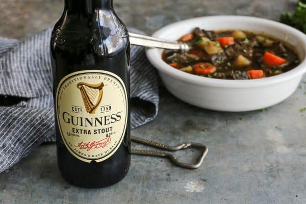 Guinness Extra Stout with Irish Beef Stew