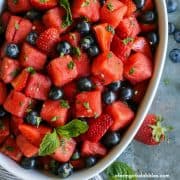 pinterest image of mojito fruit salad