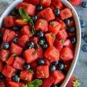 bowl of fresh watermelon fruit salad