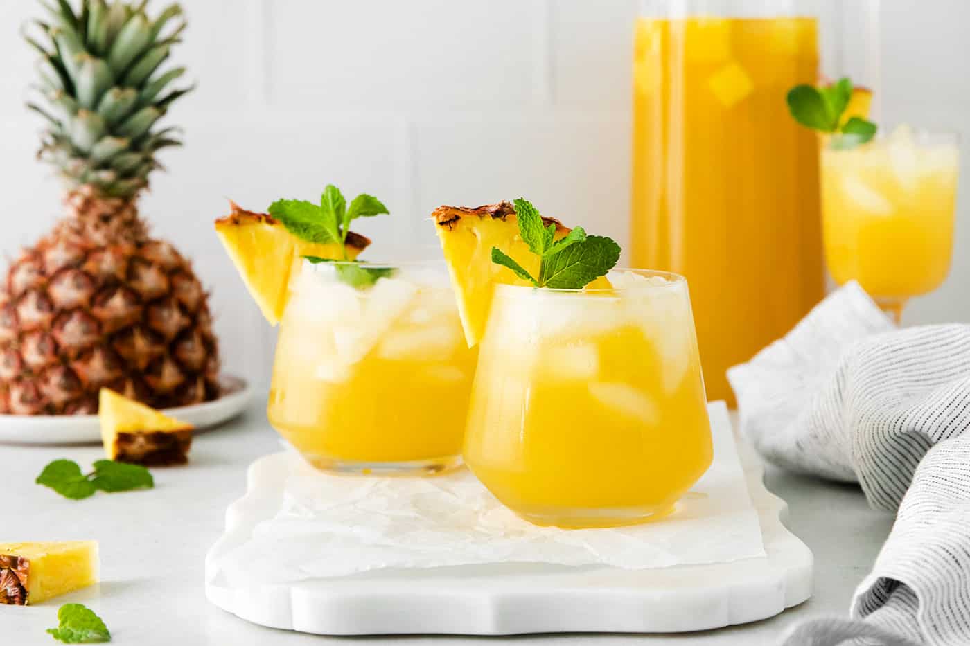 Two pineapple sangrias