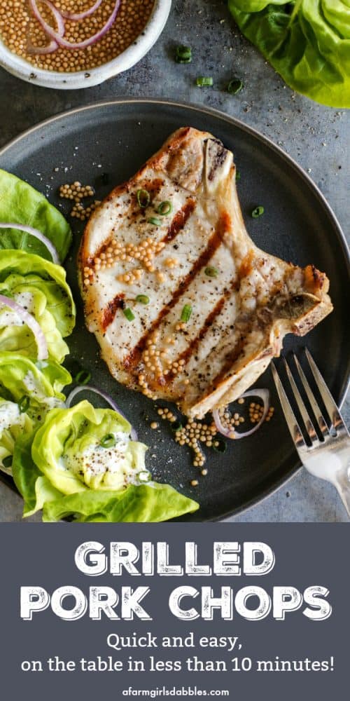 pinterest image of Easy Grilled Pork Chops