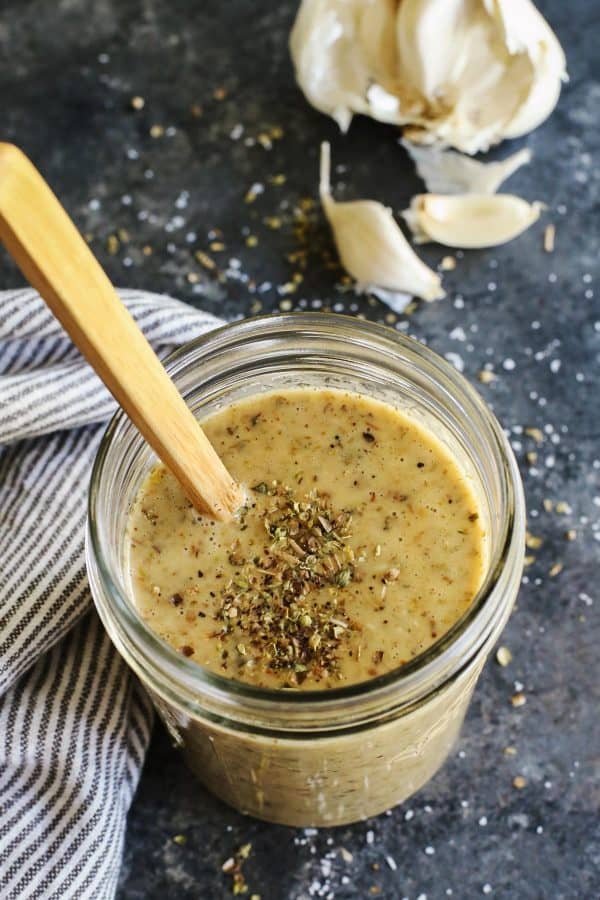 jar of Italian salad dressing