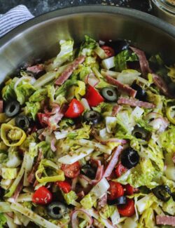 Italian chopped salad in a large bowl