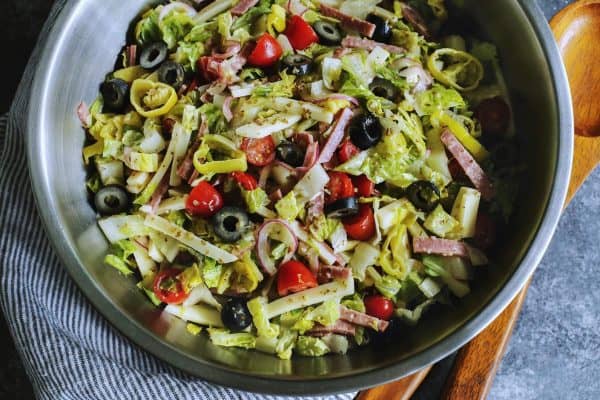 Italian chopped salad in bowl