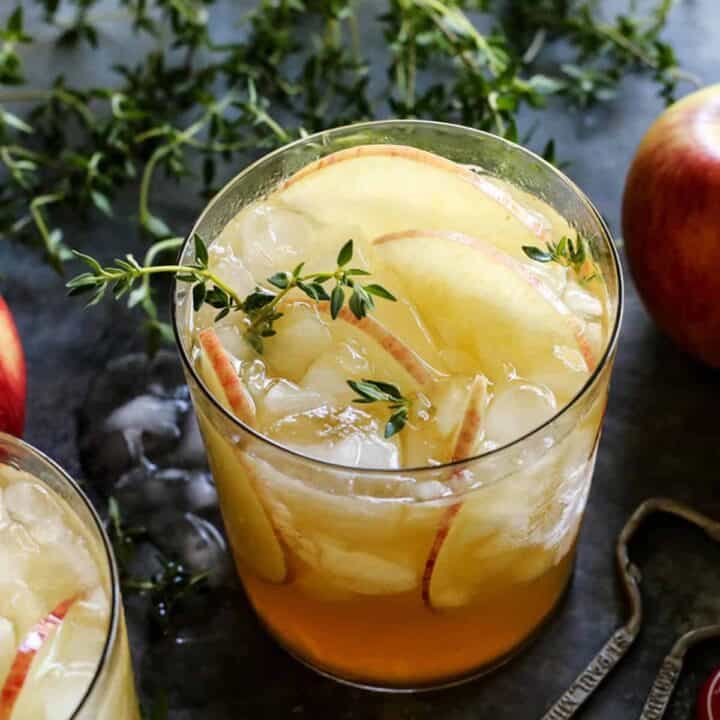 two glasses of apple sangria