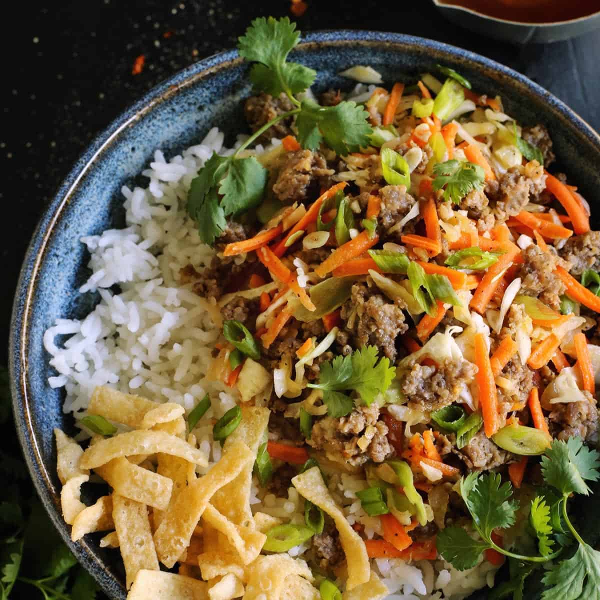 egg roll in a bowl