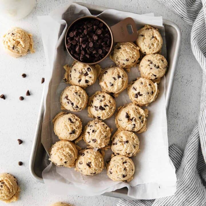 Chocolate Chip Scooped Cookie Dough Cookies, Recipe