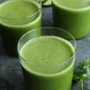 3 glasses of green juice
