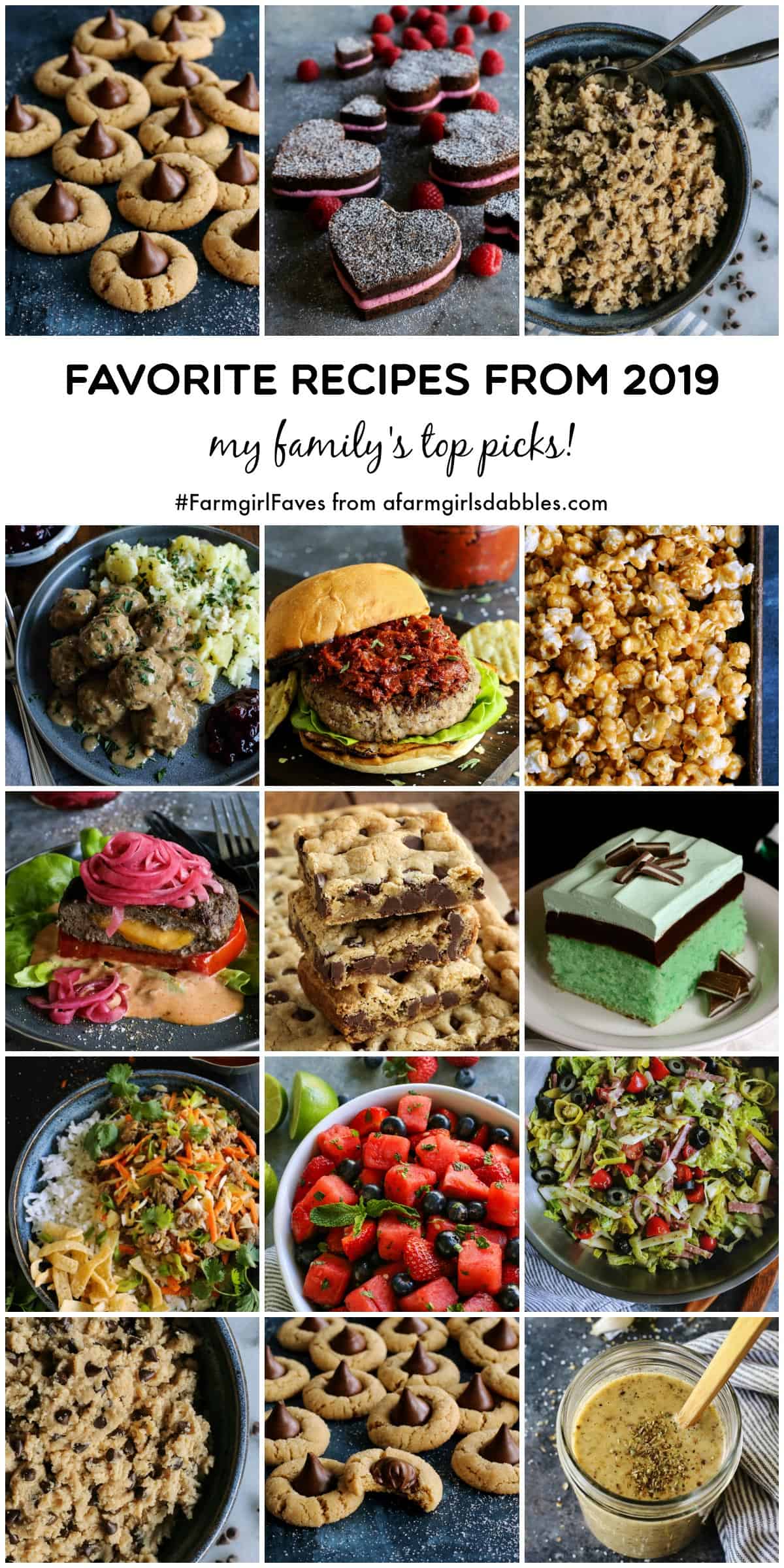 a collage of family favorite recipes from 2019