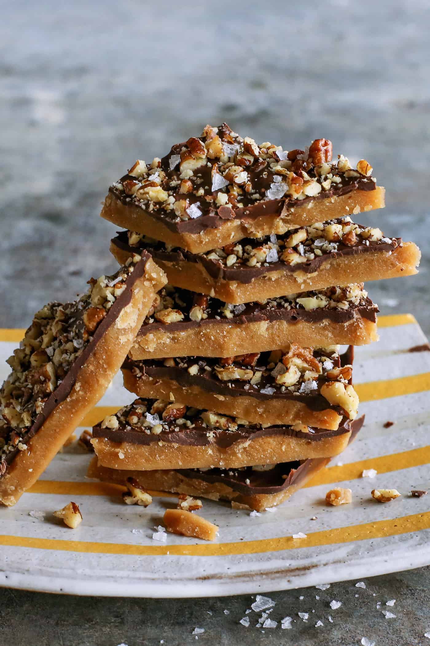 A stack of toffee butter crunch