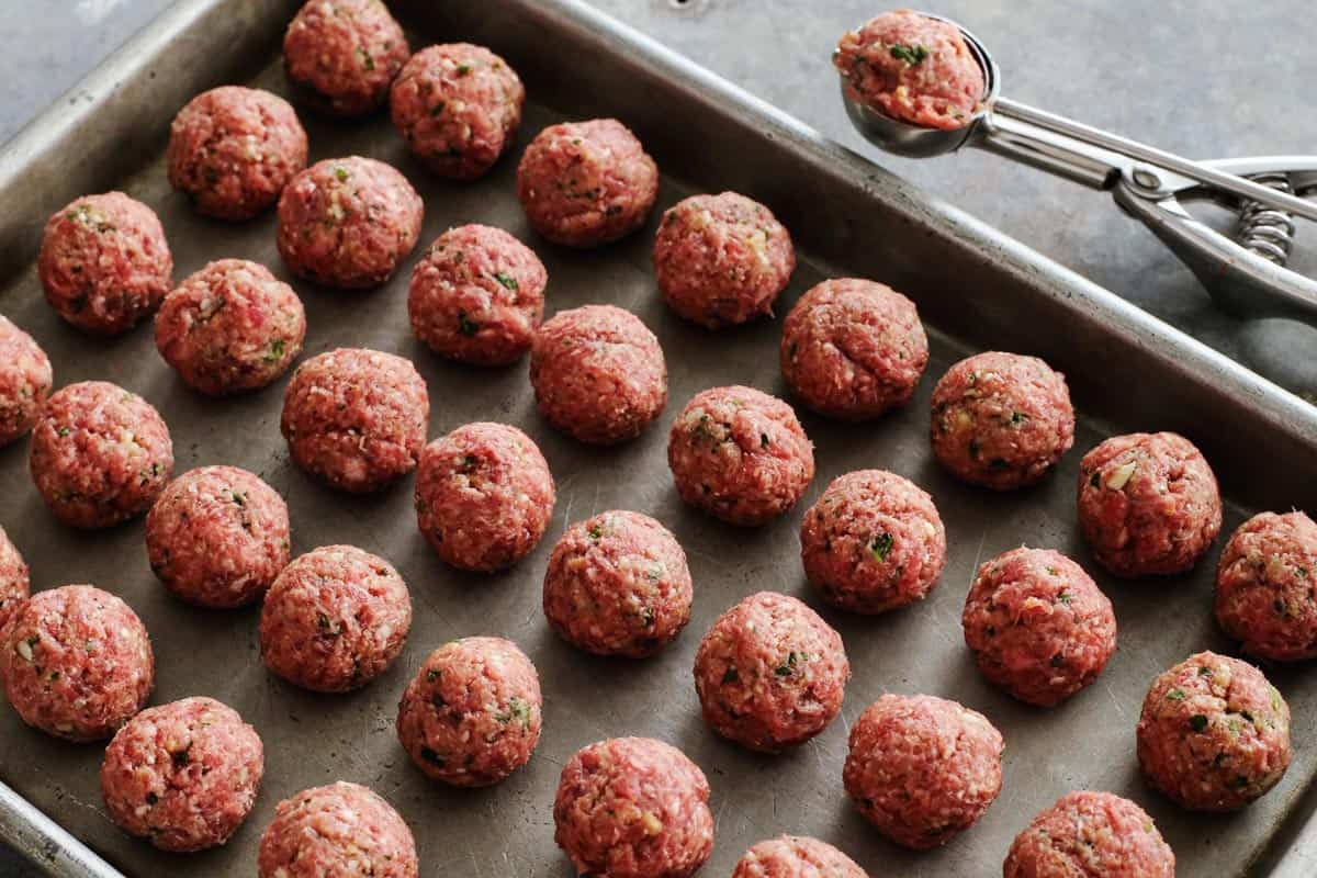 meatballs on a pan