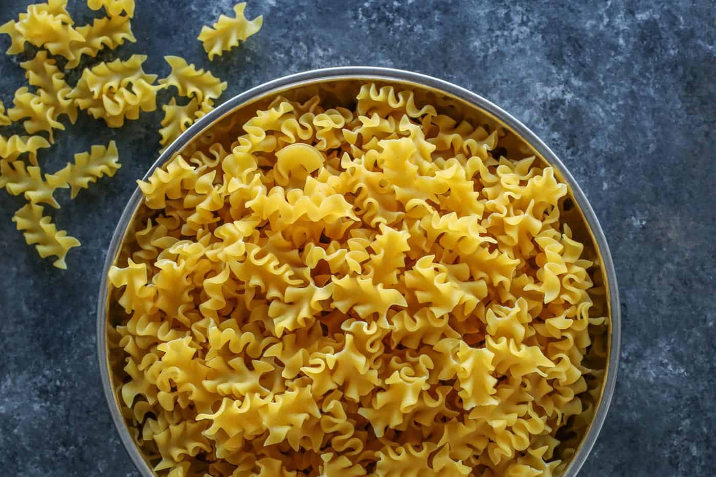 A bowl of mafalda pasta