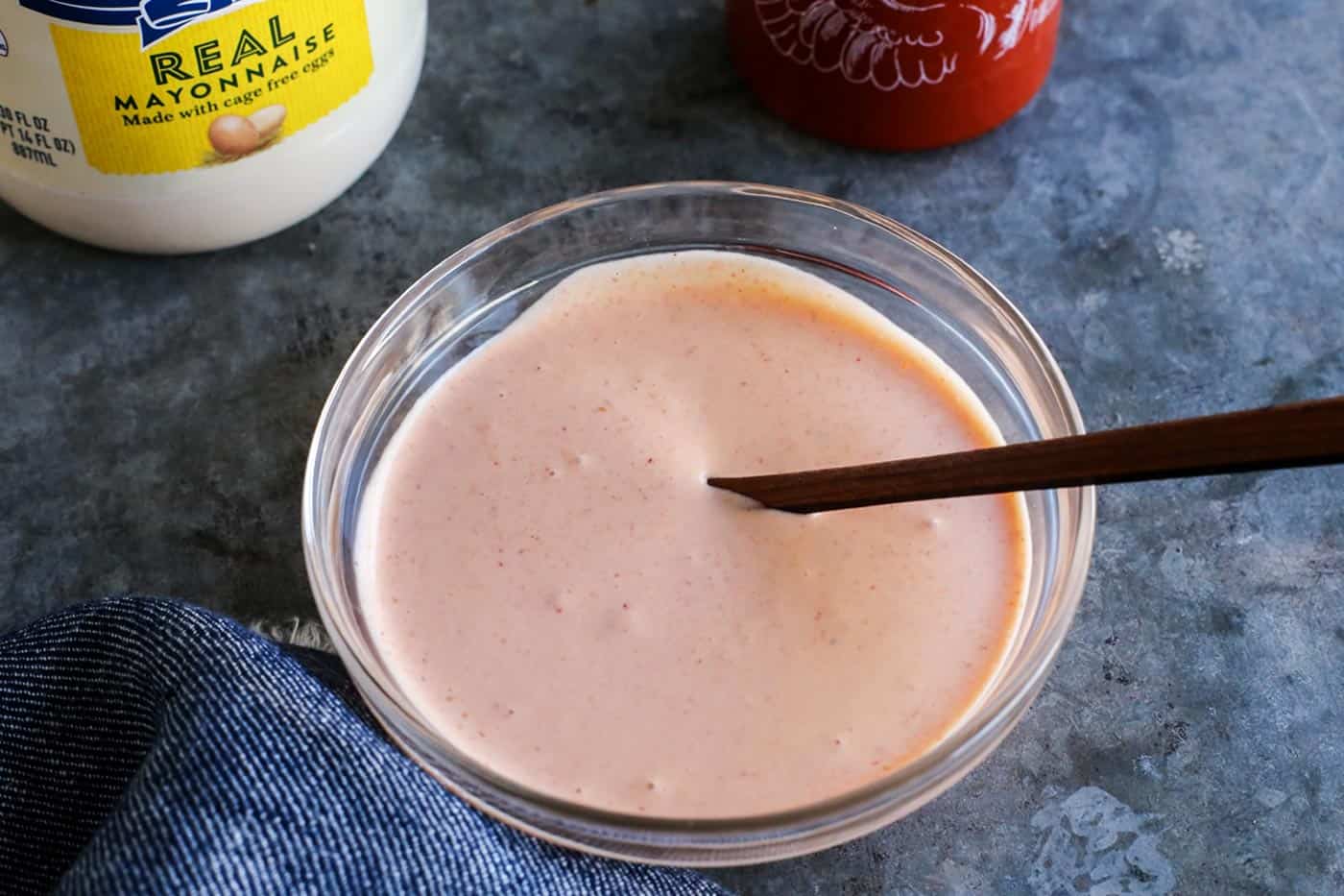 homemade aioli in a glass bowl