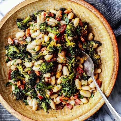Lemon Broccoli with Beans and Bacon