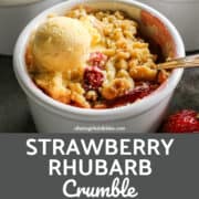 Pinterest image of Strawberry Rhubarb Crumble dessert