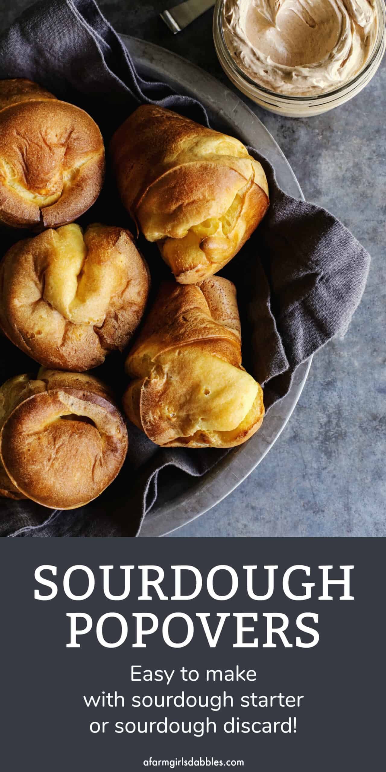 Pinterest image for sourdough popovers