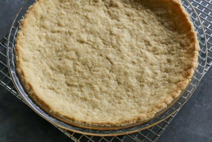 a baked press-in shortbread pie crust