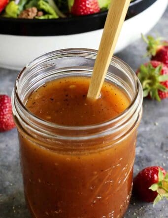jar of red wine vinaigrette