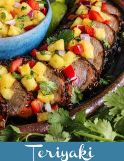 Pinterest image for teriyaki grilled pork tenderloin