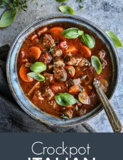 Pinterest image of Crockpot Italian Beef Stew