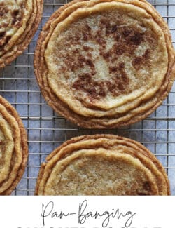 Pinterest image for pan-banging snickerdoodle cookies