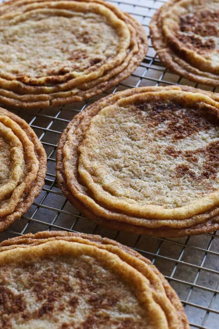 close-up photo of outer ripples on pan-banging cookies