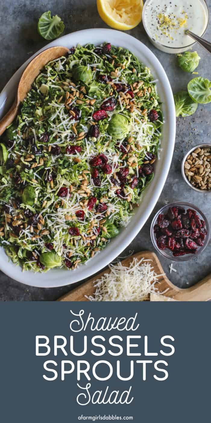 Pinterest image for Shaved Brussels Sprouts Salad