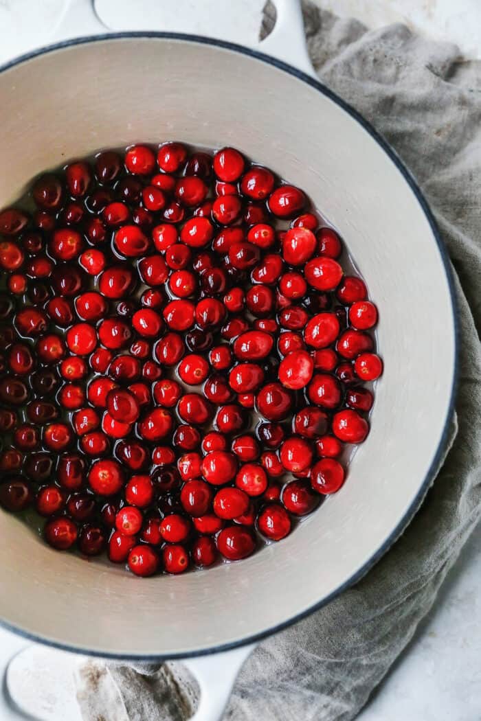 fresh cranberries in simple syrup