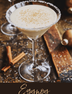 Pinterest image for eggnog cocktail