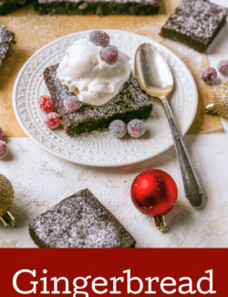 Pinterest Image for gingerbread brownies