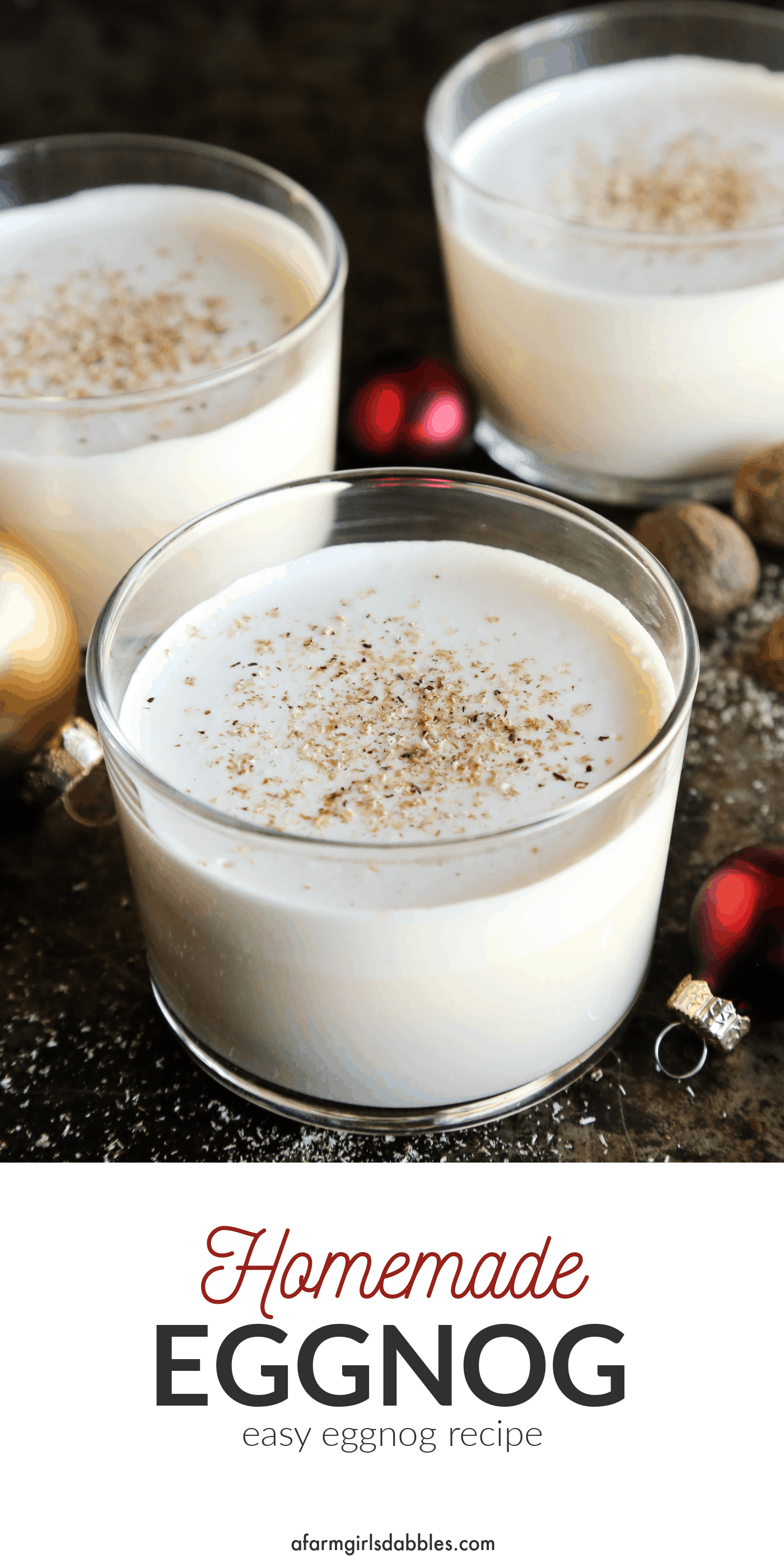 Pinterest image for homemade eggnog