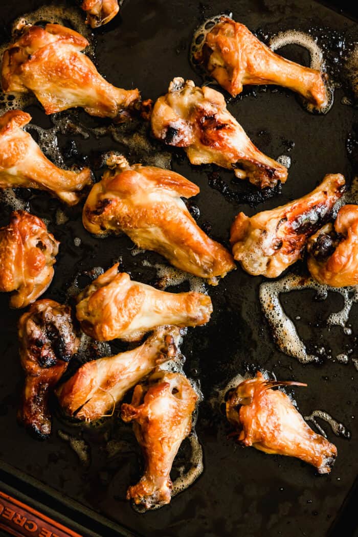 baked chicken wings on a sheet pan
