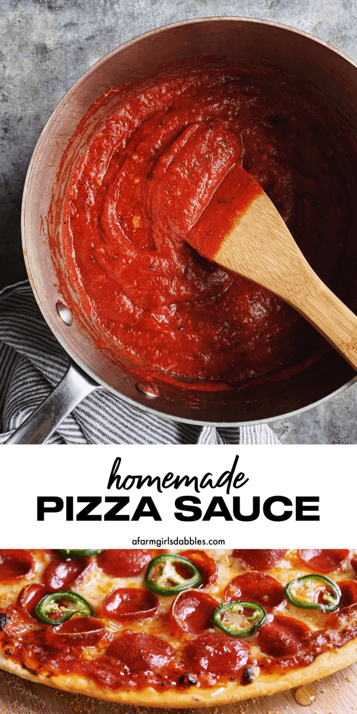 Pinterest image for homemade pizza sauce